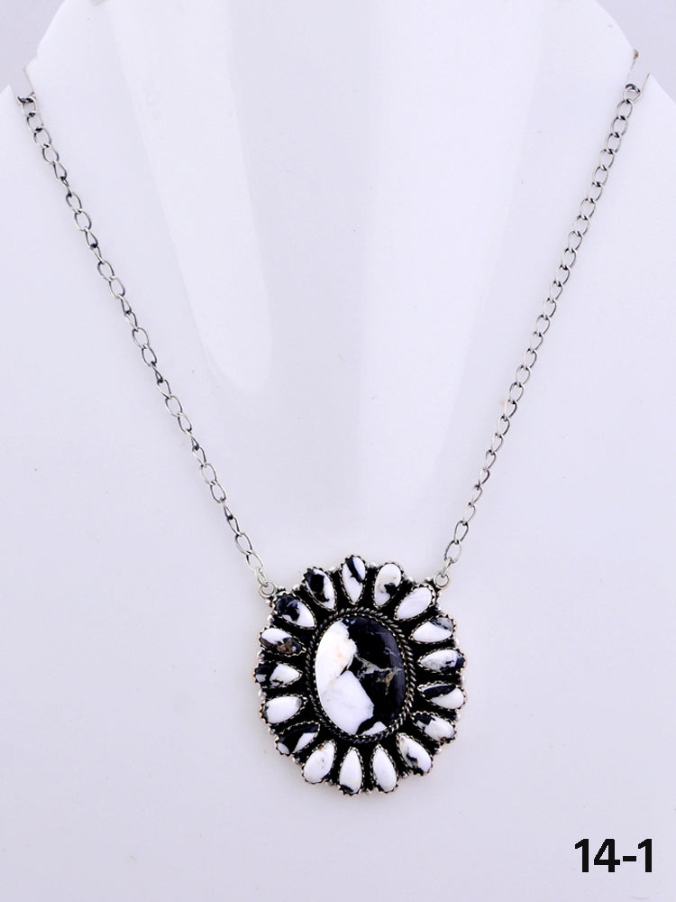 Southwest Made White Buffalo & Sterling Silver Necklace