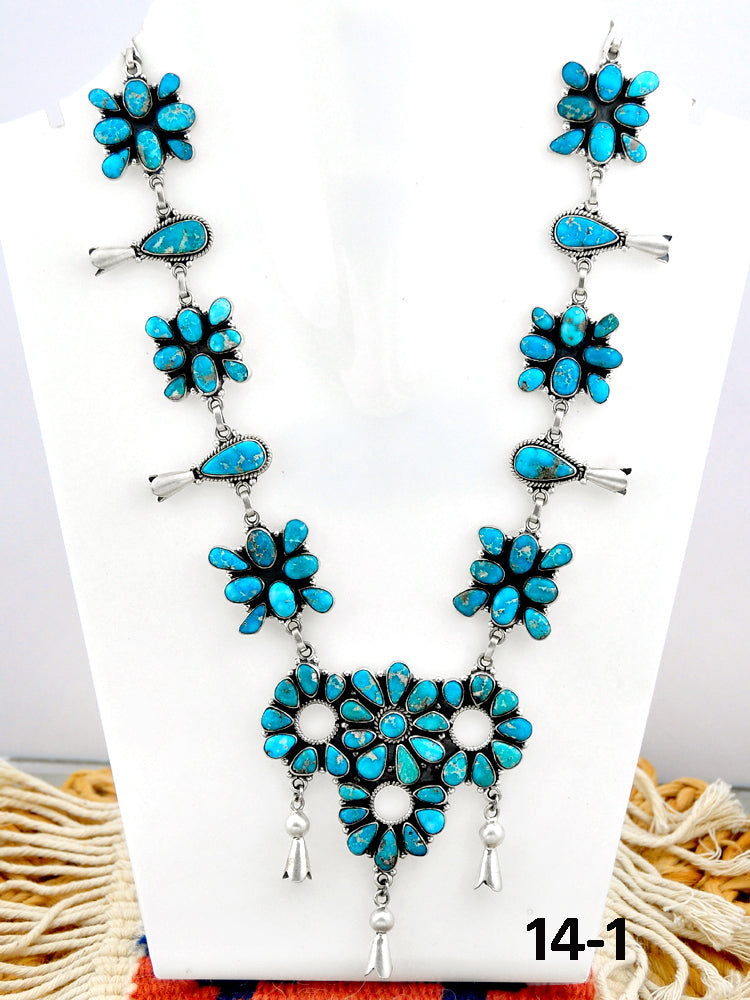 Southwest Made White Water Turquoise & Sterling Silver Necklace