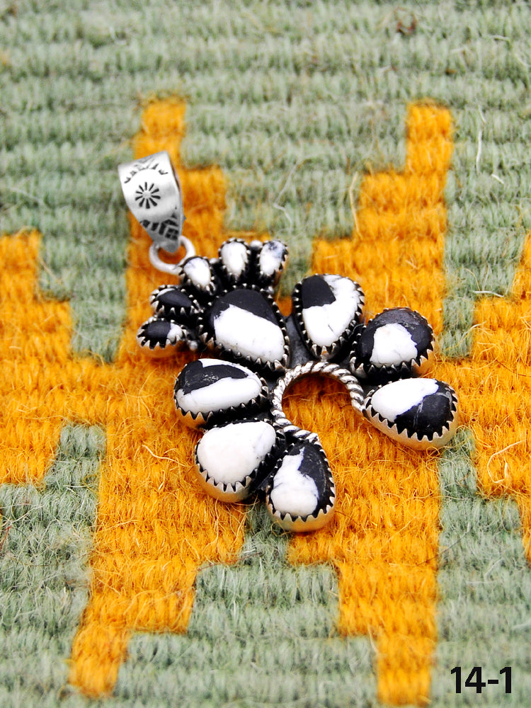 Southwest Made White Buffalo Turquoise & Sterling Silver Pendant