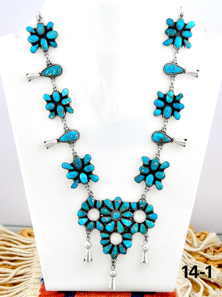 Southwest Made White Water Turquoise & Sterling Silver Necklace