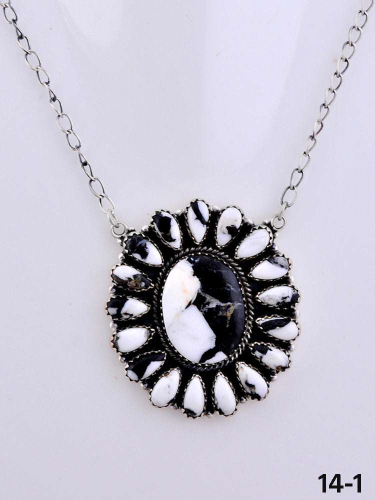 Southwest Made White Buffalo & Sterling Silver Necklace