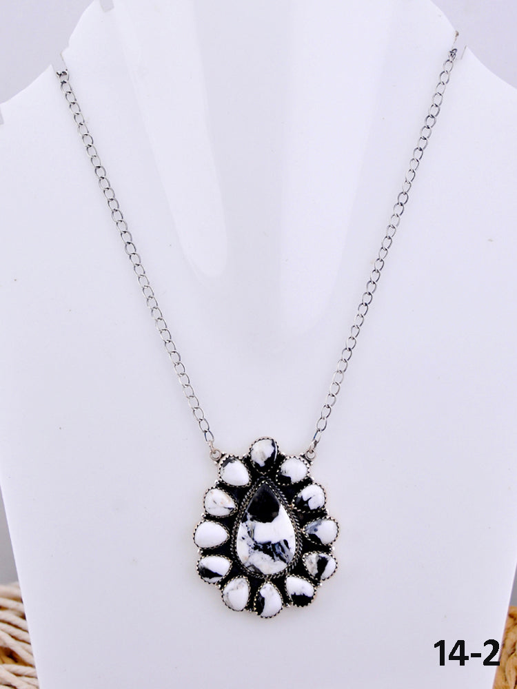 Southwest Made White Buffalo & Sterling Silver Necklace