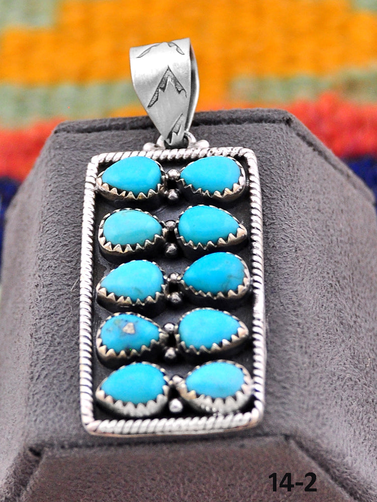 Southwest Made Kingman Turquoise & Sterling Silver Pendant