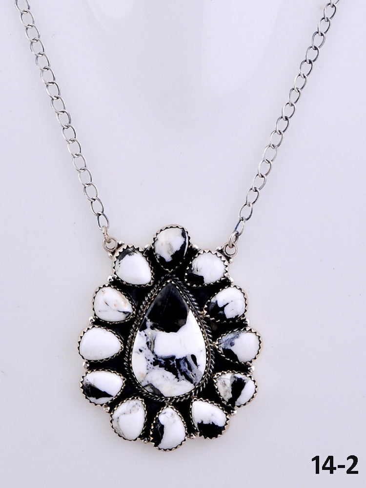 Southwest Made White Buffalo & Sterling Silver Necklace
