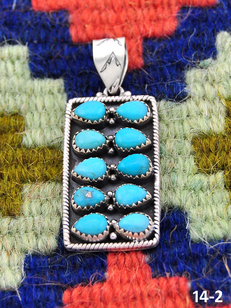 Southwest Made Kingman Turquoise & Sterling Silver Pendant