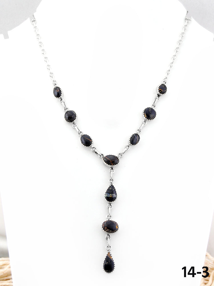 Southwest Handmade Black Jack & Sterling Silver Necklace