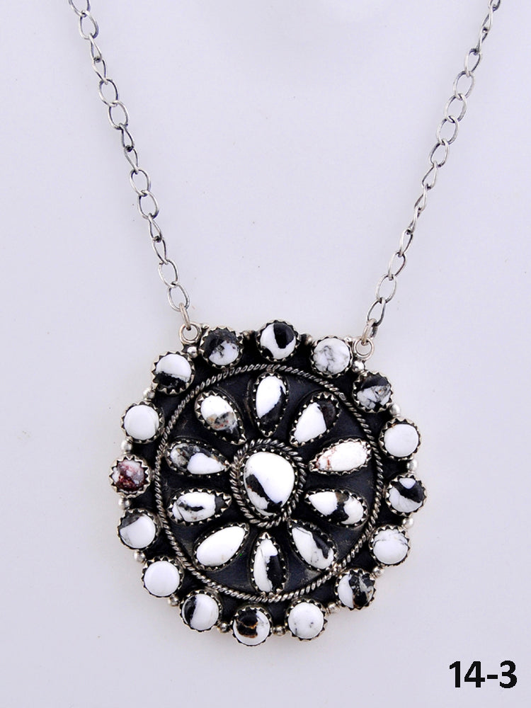 Southwest Made White Buffalo & Sterling Silver Necklace