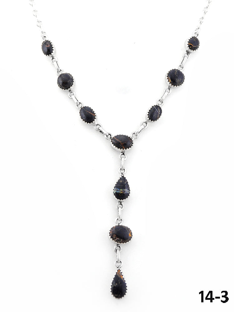 Southwest Handmade Black Jack & Sterling Silver Necklace