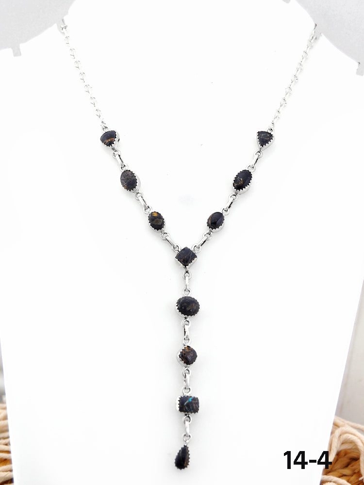 Southwest Handmade Black Jack & Sterling Silver Necklace