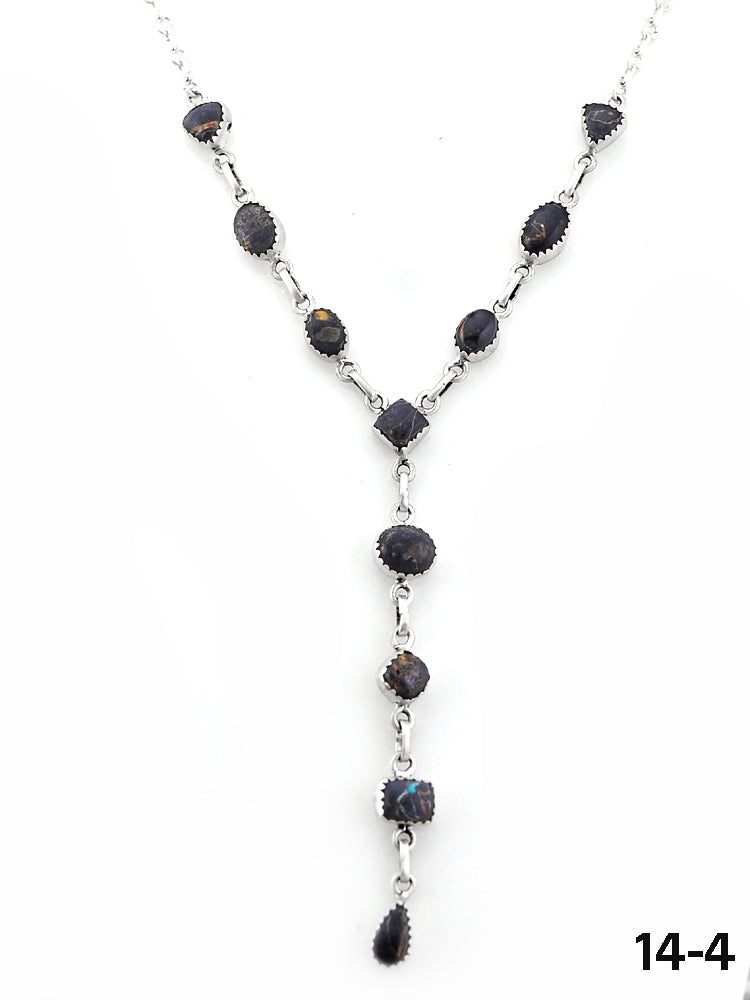 Southwest Handmade Black Jack & Sterling Silver Necklace