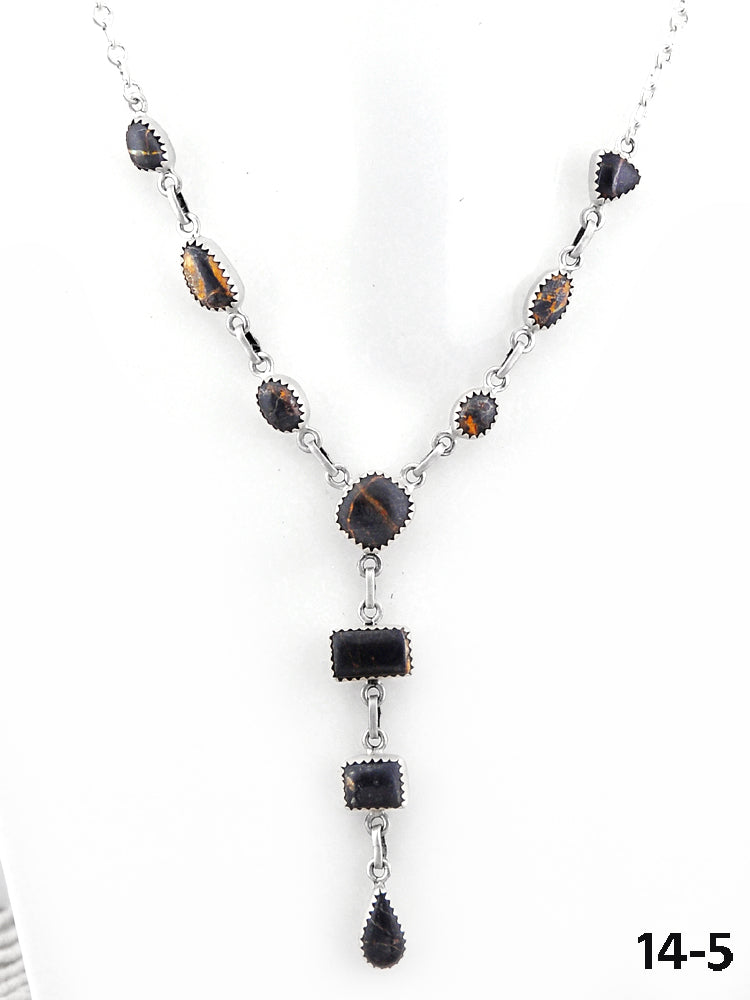 Southwest Handmade Black Jack & Sterling Silver Necklace