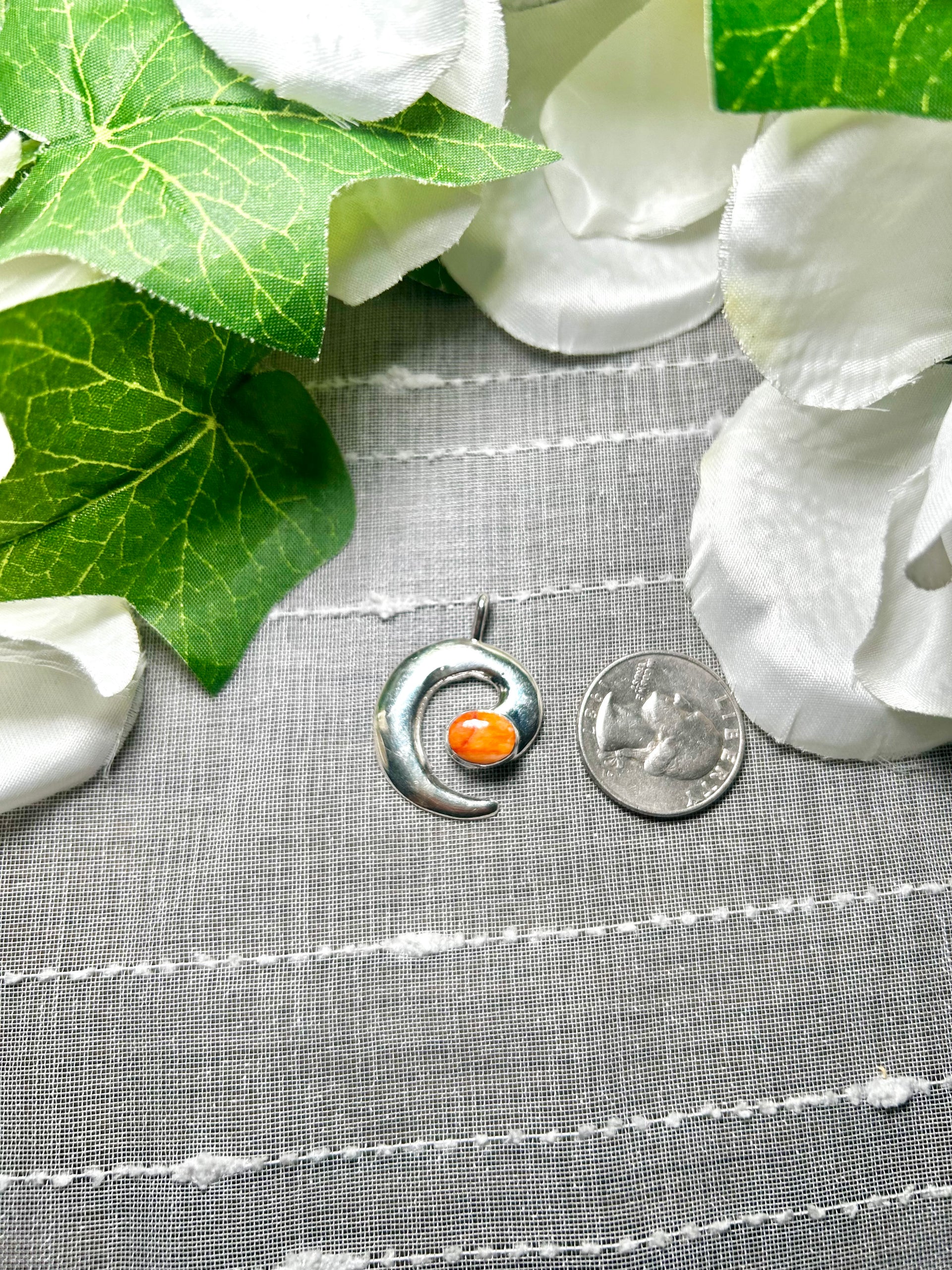 Joe Martinez Spiny Oyster & Sterling Silver Pendant