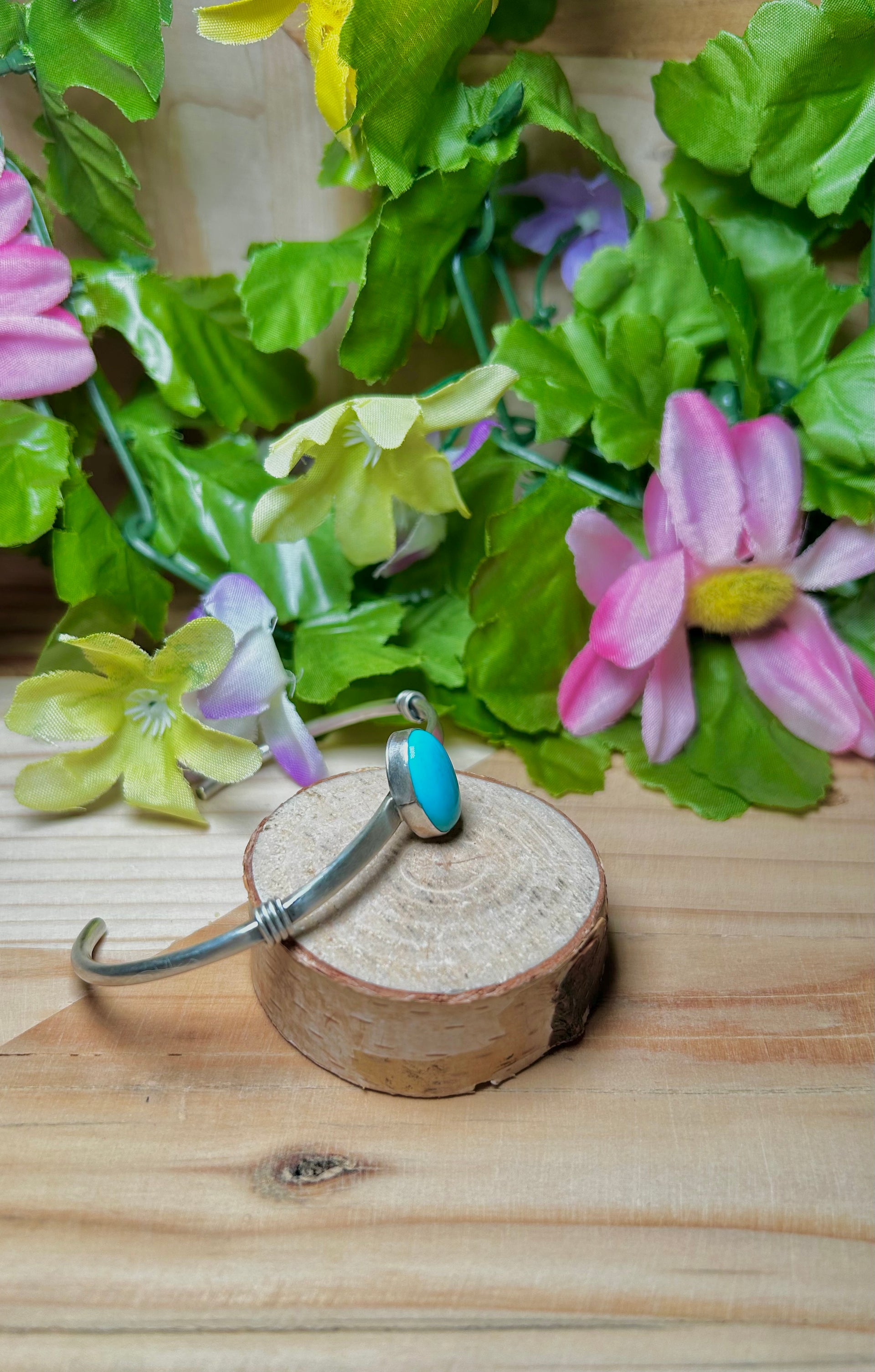 Navajo Made Kingman Turquoise & Sterling Silver Cuff Bracelet
