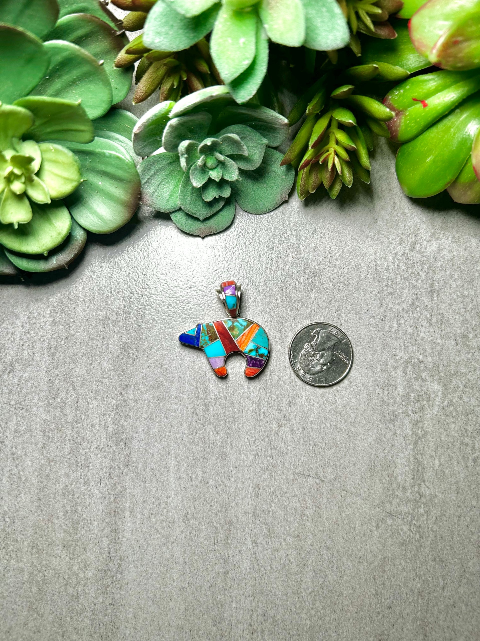 Aldora Henry Multi Stone & Sterling Silver Pendant