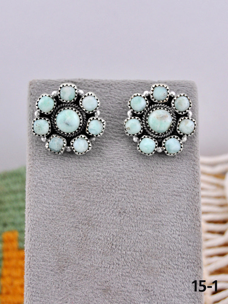 Southwest Made Paloma Turquoise & Sterling Silver Post Earrings