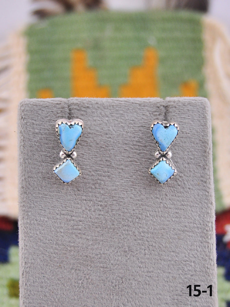 Southwest Made Golden Hill’s Turquoise & Sterling Silver Post Earrings