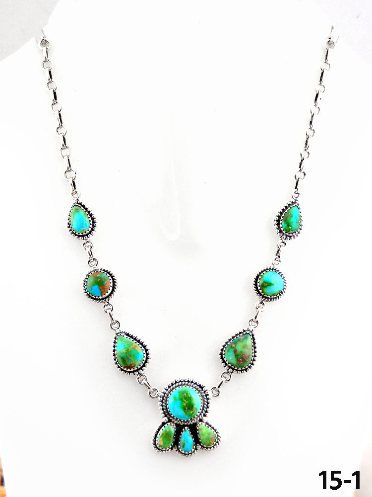 Southwest Made Sonoran Mountain Turquoise & Sterling Silver Necklace