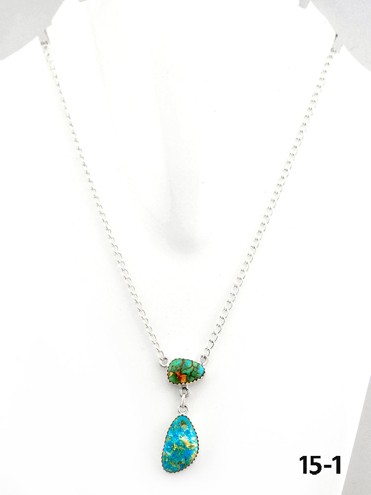 Southwest Made South Hill Turquoise & Sterling Silver Necklace