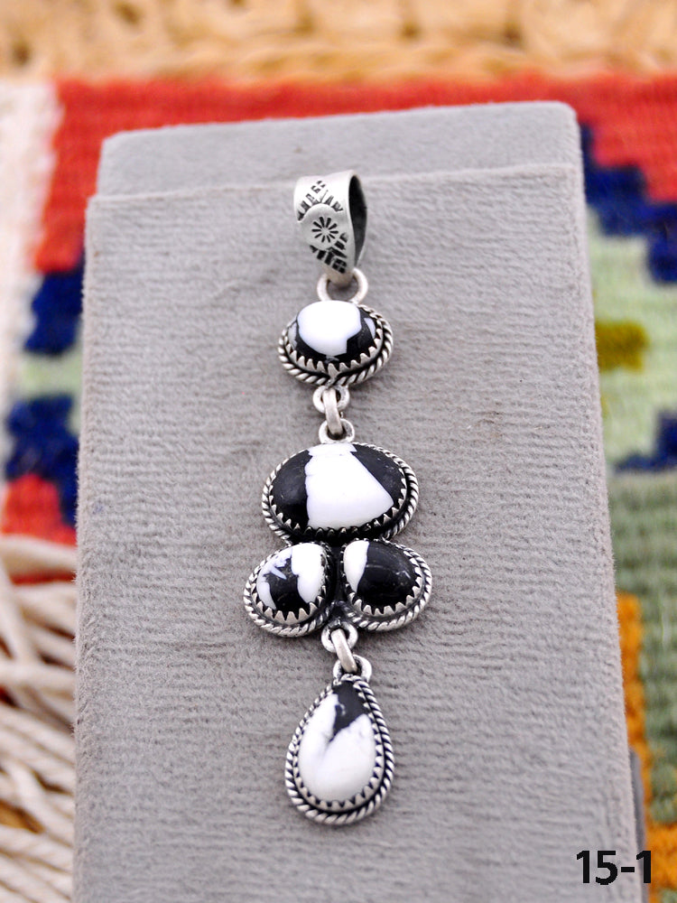 Southwest Made White Buffalo Turquoise & Sterling Silver Pendant