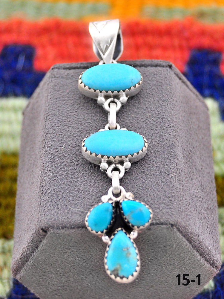 Southwest Made Kingman Turquoise & Sterling Silver Pendant