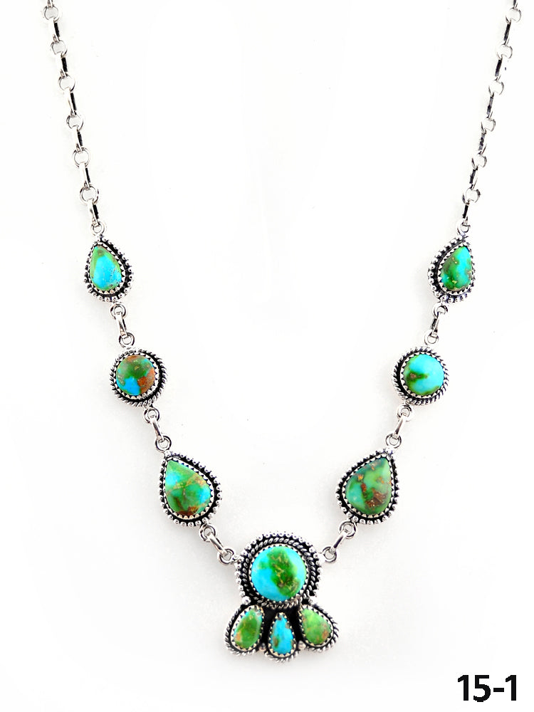 Southwest Made Sonoran Mountain Turquoise & Sterling Silver Necklace