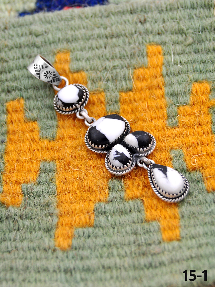 Southwest Made White Buffalo Turquoise & Sterling Silver Pendant