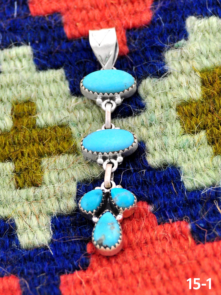 Southwest Made Kingman Turquoise & Sterling Silver Pendant