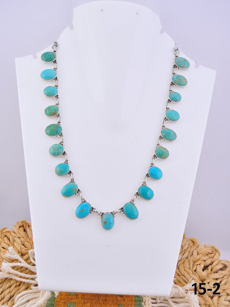 Southwest Handmade Kingman Turquoise & Sterling Silver Necklace