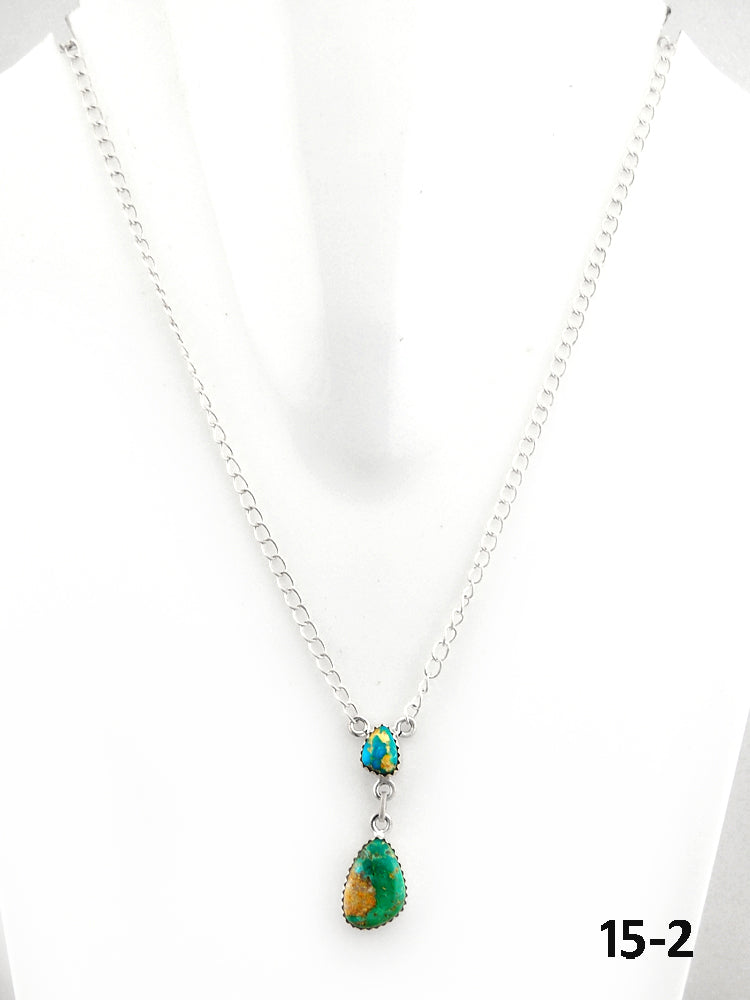 Southwest Made South Hill Turquoise & Sterling Silver Necklace
