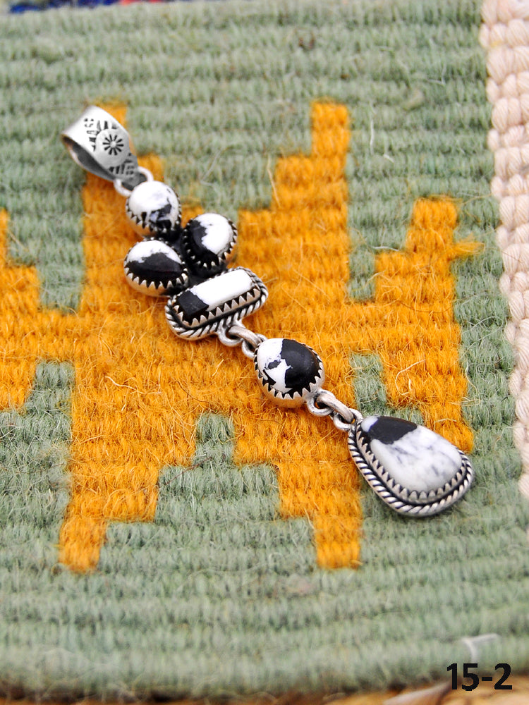 Southwest Made White Buffalo Turquoise & Sterling Silver Pendant