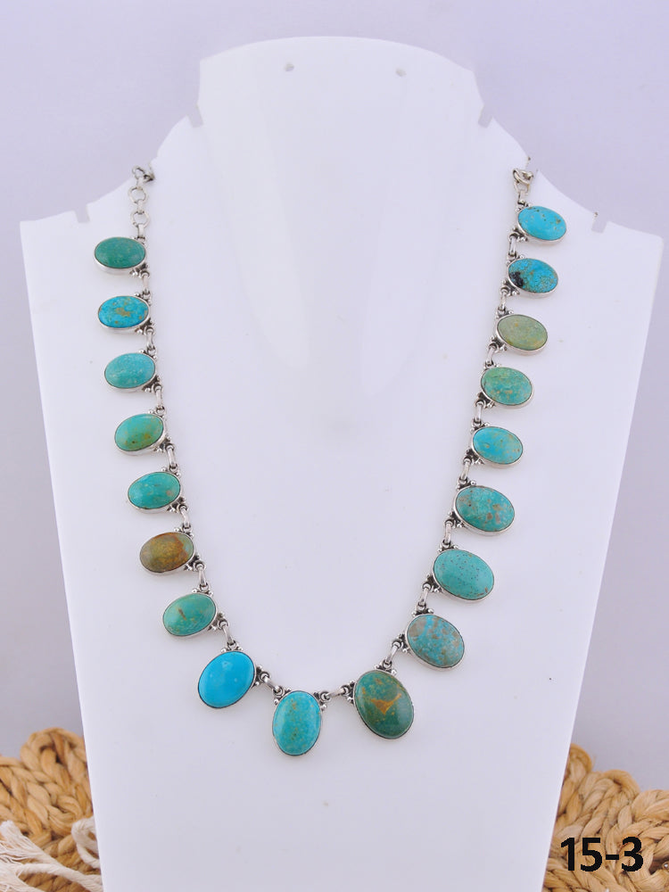 Southwest Handmade Kingman Turquoise & Sterling Silver Necklace