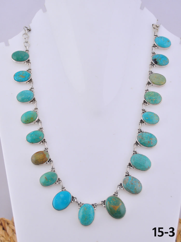 Southwest Handmade Kingman Turquoise & Sterling Silver Necklace