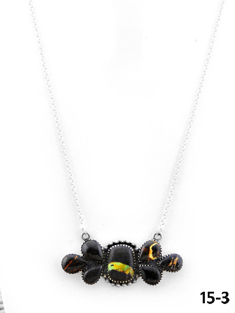 Southwest Handmade Black Jack & Sterling Silver Necklace