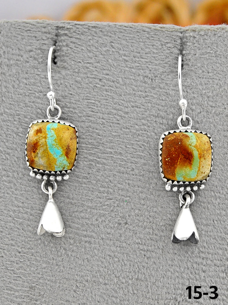 Southwest Made Royston Turquoise & Sterling Silver Hook Earrings