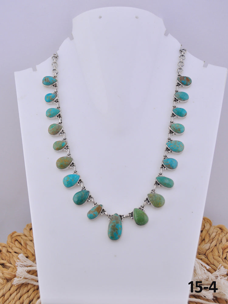 Southwest Handmade Kingman Turquoise & Sterling Silver Necklace