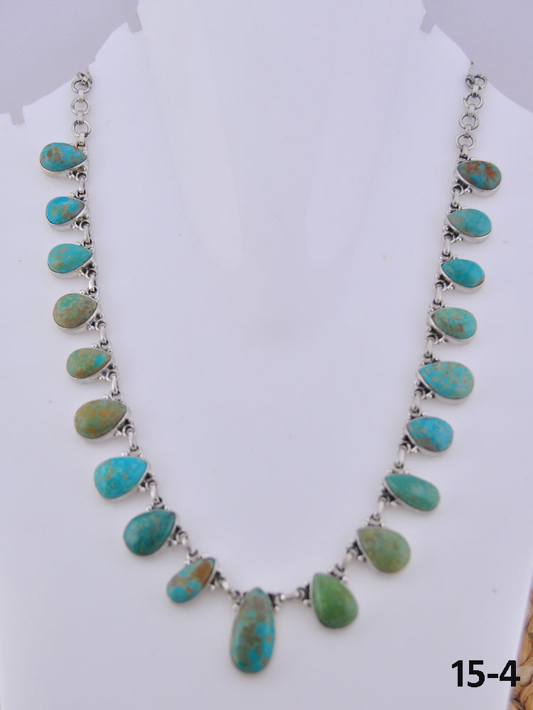 Southwest Handmade Kingman Turquoise & Sterling Silver Necklace