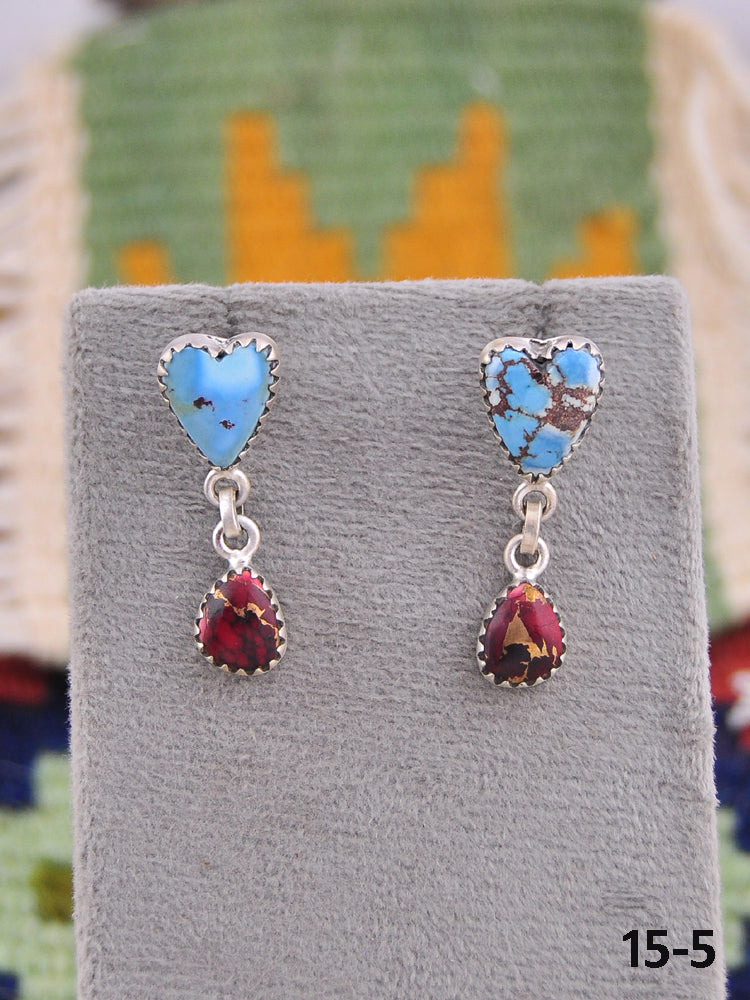 Southwest Made Multi Stone & Sterling Silver Post Earrings
