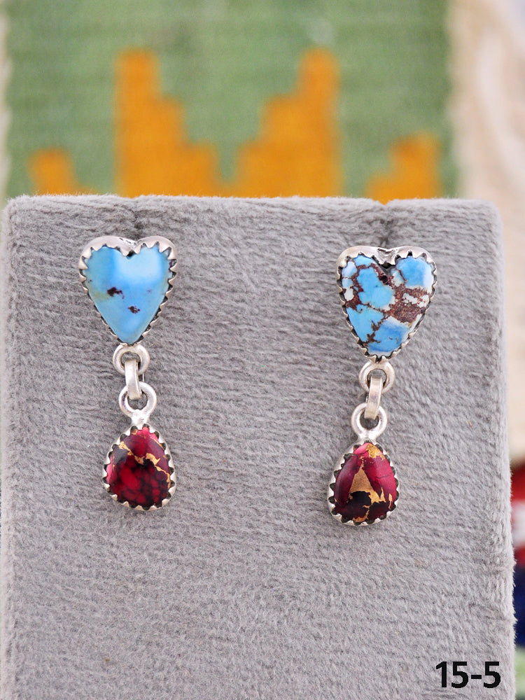 Southwest Made Multi Stone & Sterling Silver Post Earrings