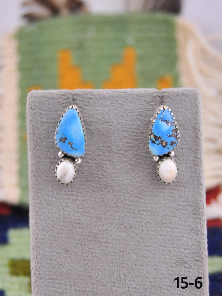 Southwest Made Multi Stone & Sterling Silver Post Earrings