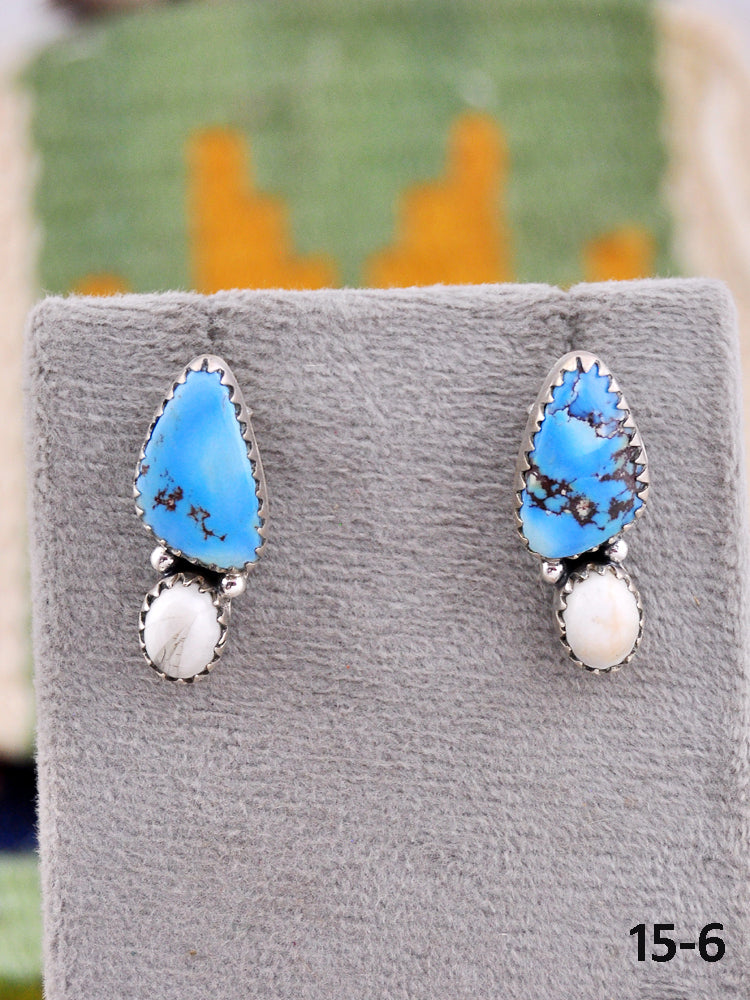 Southwest Made Multi Stone & Sterling Silver Post Earrings