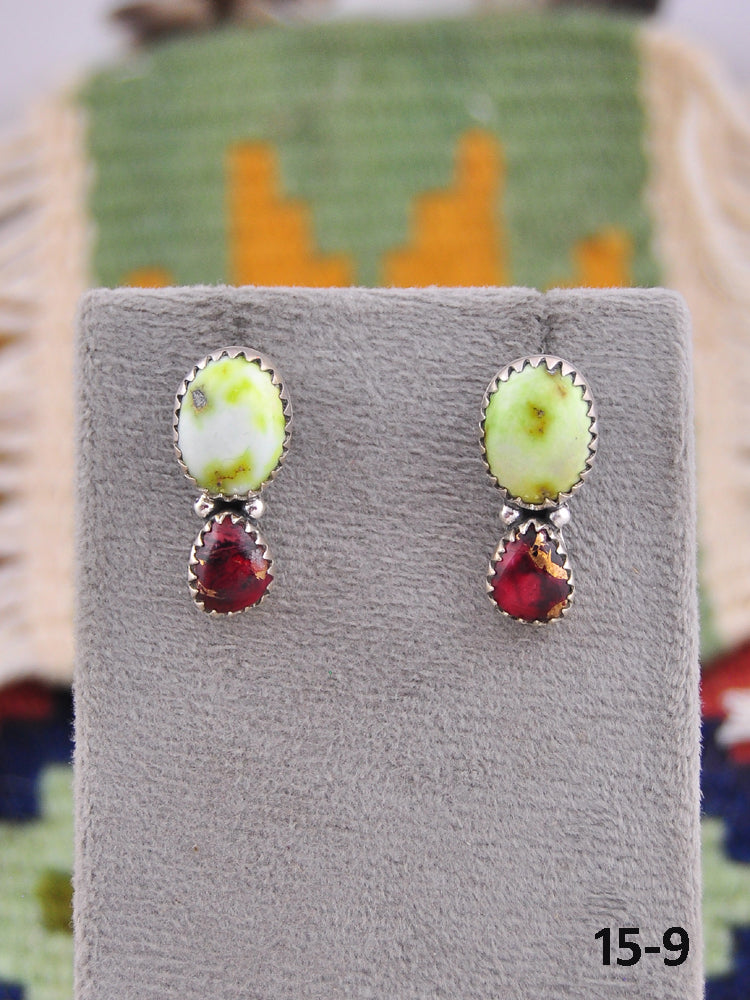 Southwest Made Multi Stone & Sterling Silver Post Earrings