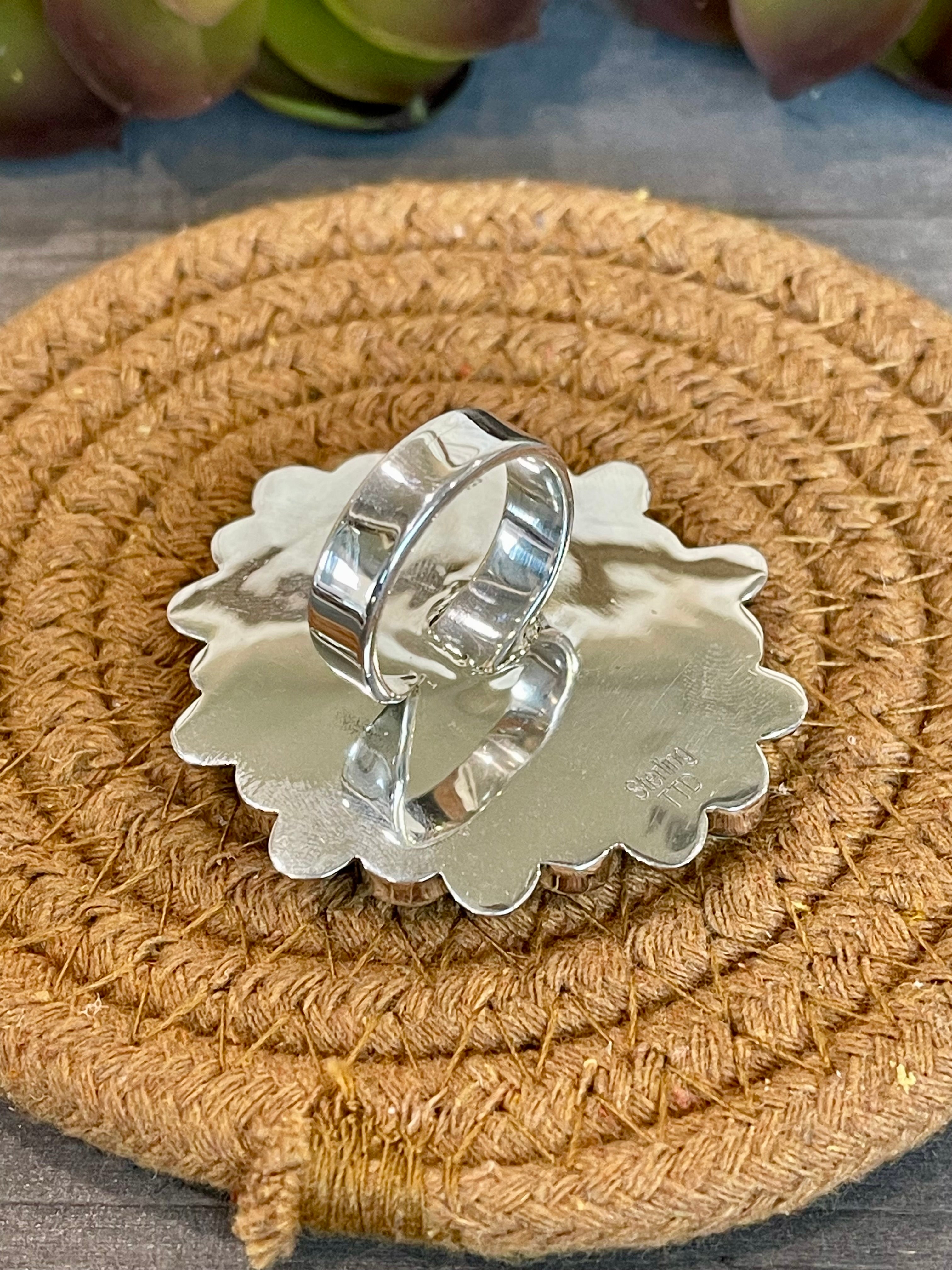 Southwest Handmade Multi Stone & Sterling Silver Adjustable Ring