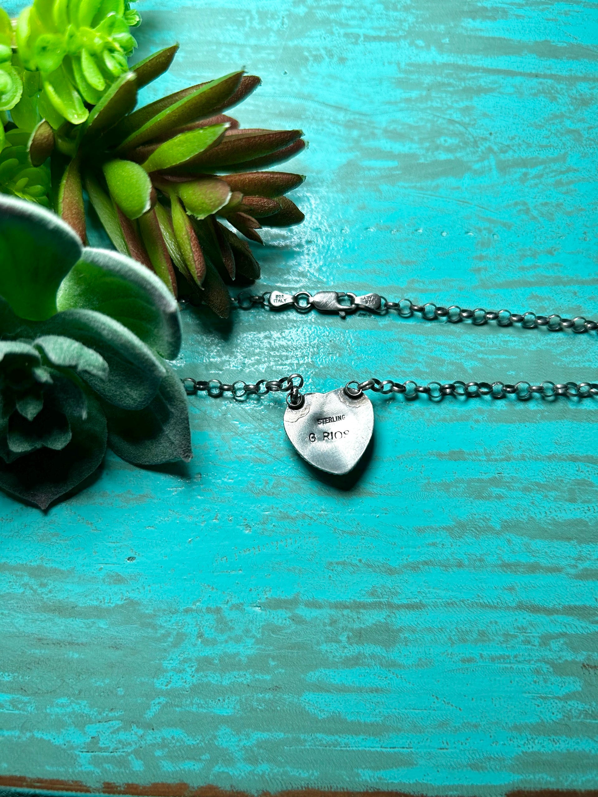 Navajo Made Cotton Candy Dahlia & Sterling Silver Necklace