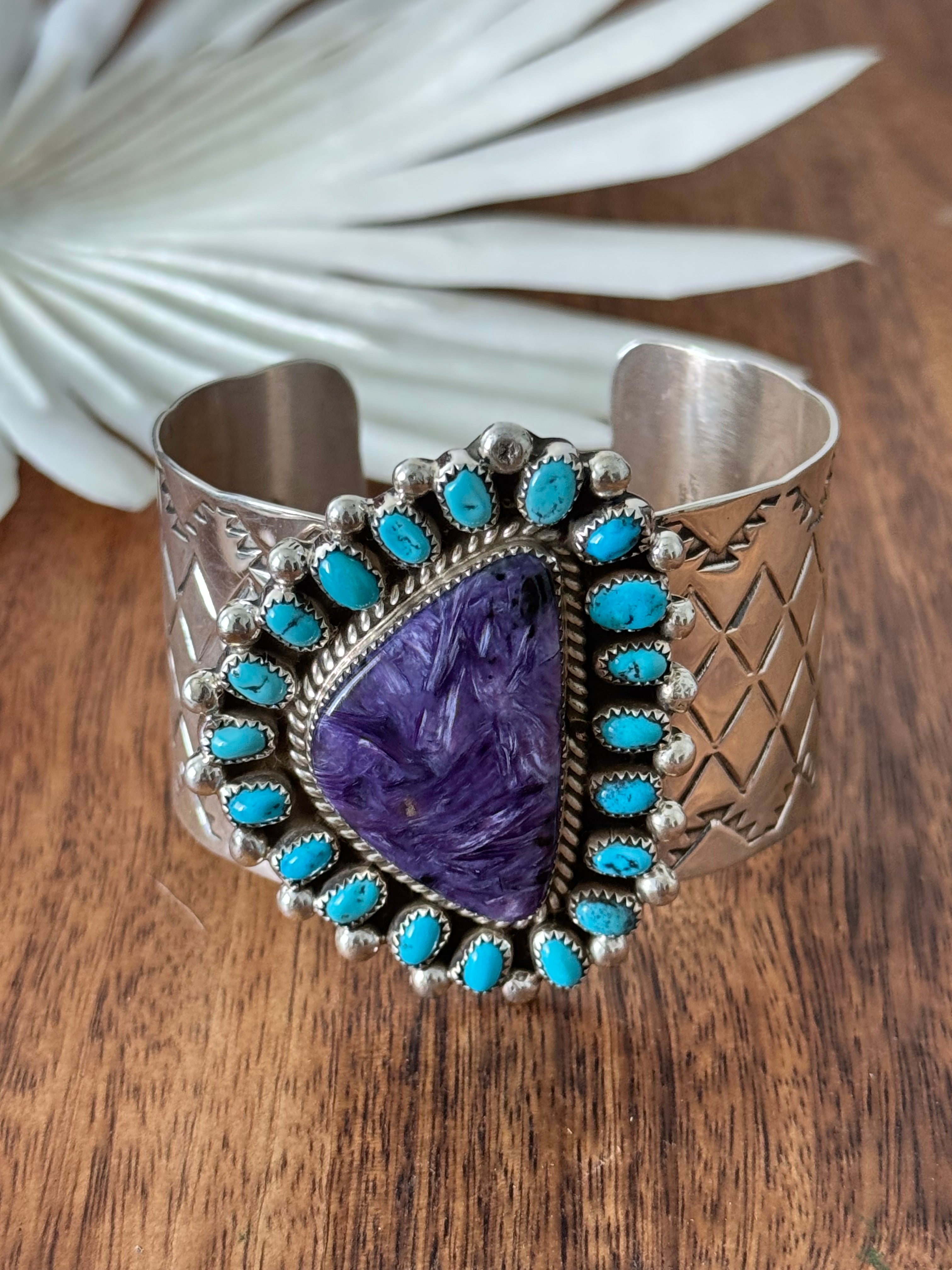 Darlene Begay Multi Stone & Sterling Silver Cuff Bracelet