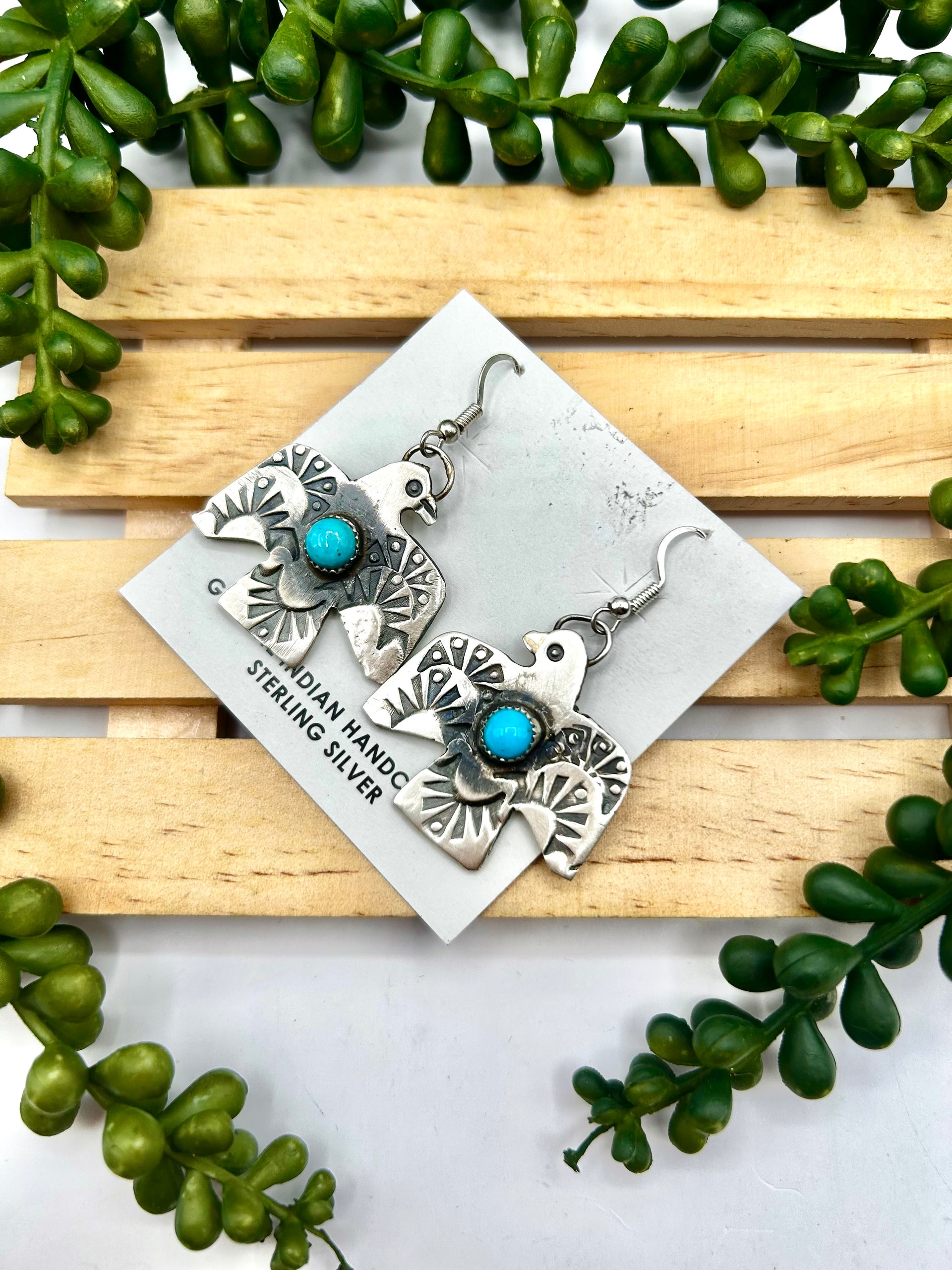Richard Yazza Kingman Turquoise & Sterling Silver Post Earrings