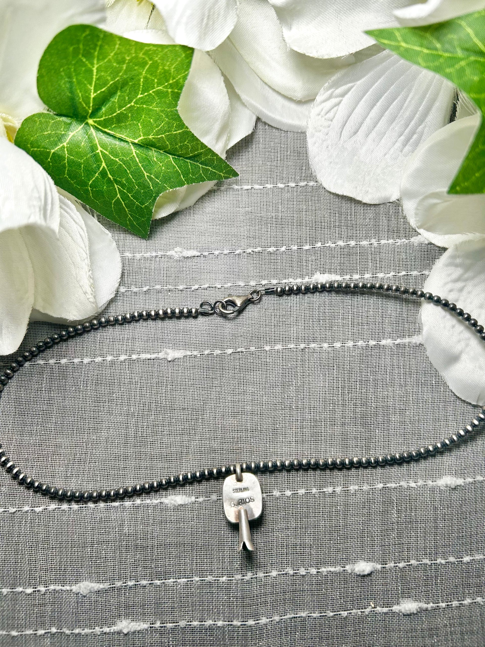 George Rios Spiny Oyster & Sterling Silver Necklace