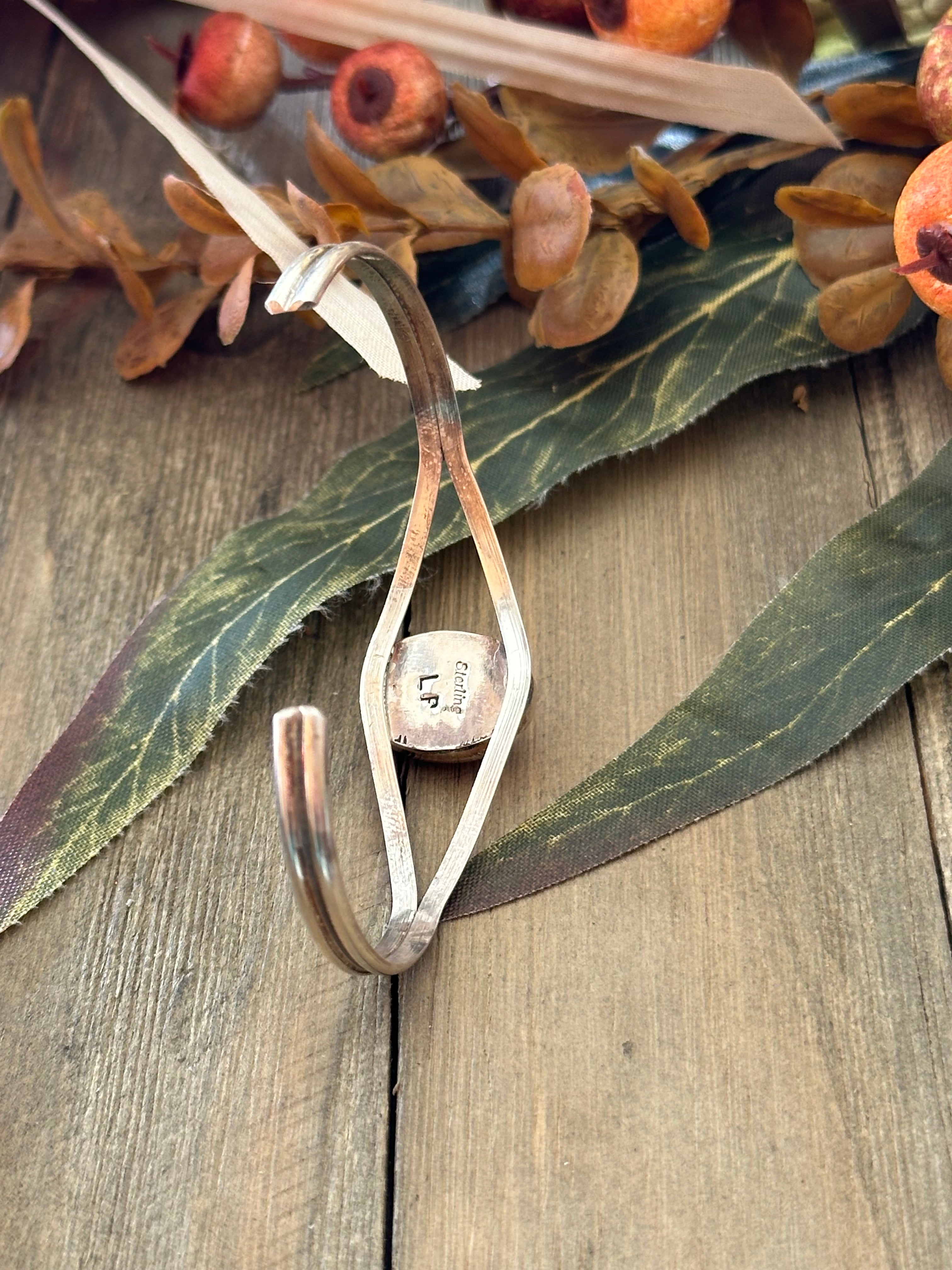 Navajo Made Spiny Oyster & Sterling Silver Cuff Bracelet