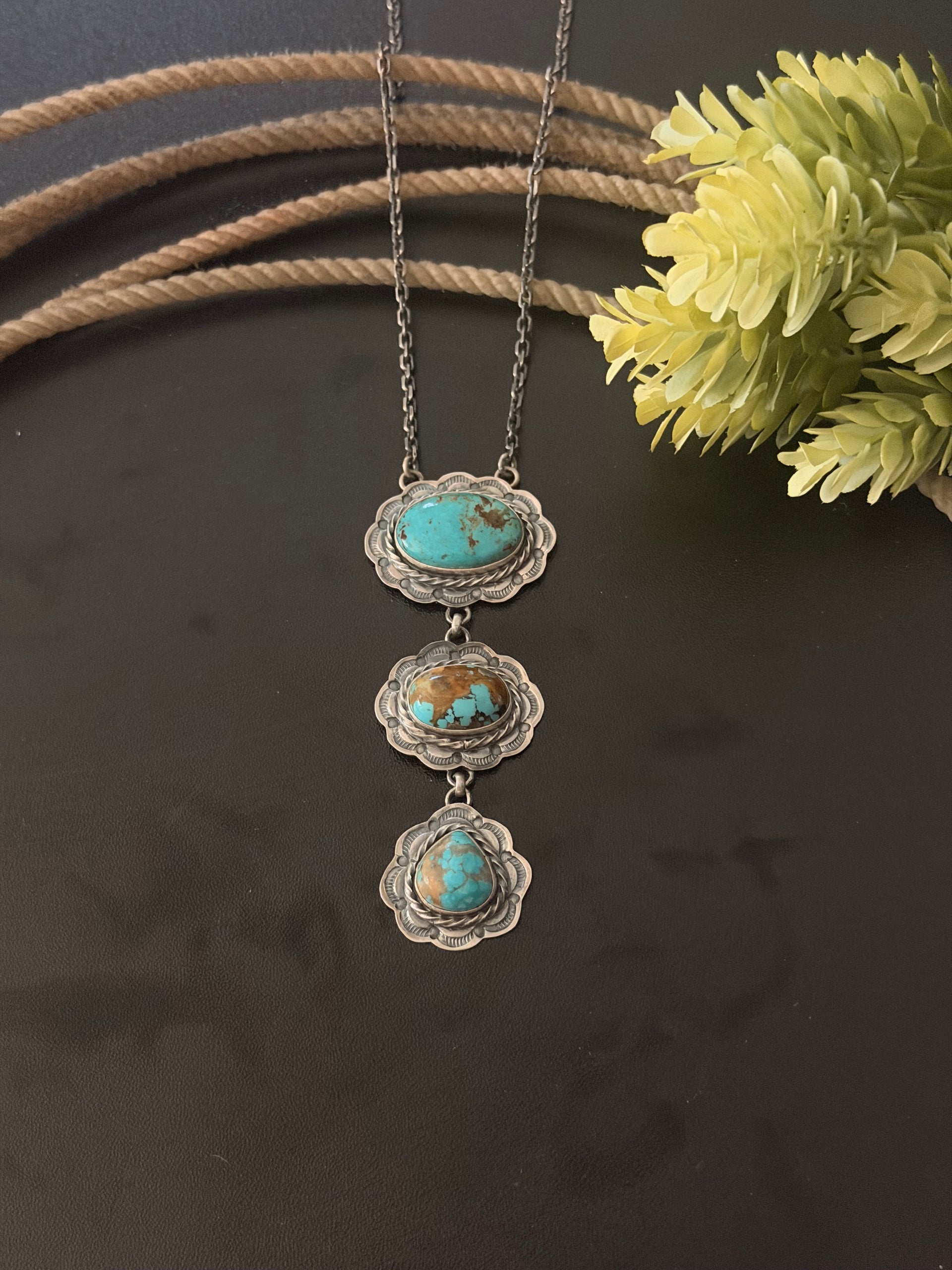 Larry Kaye Kingman Turquoise & Sterling Silver Necklace