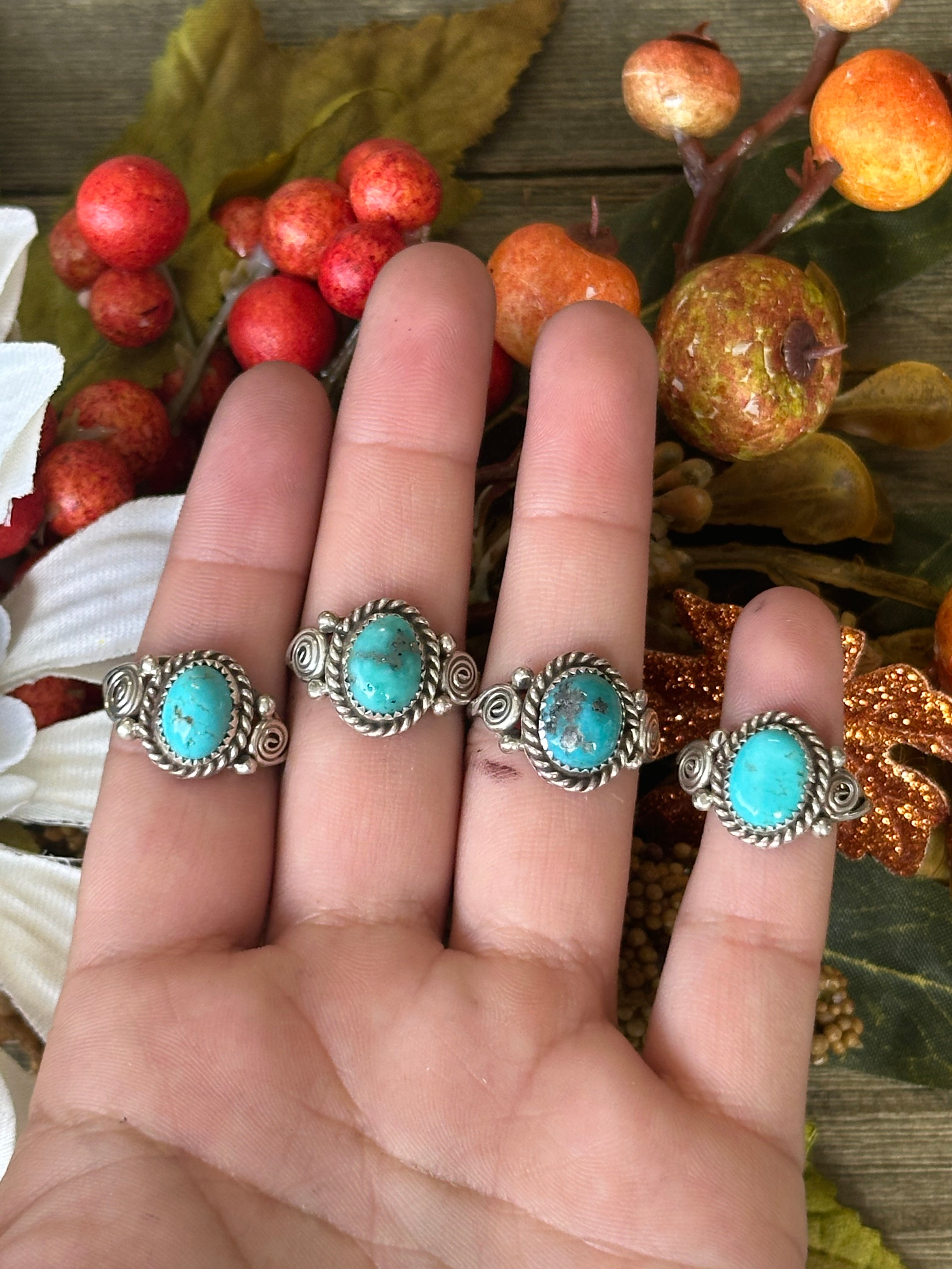 Navajo Made Kingman Turquoise & Sterling Silver Ring