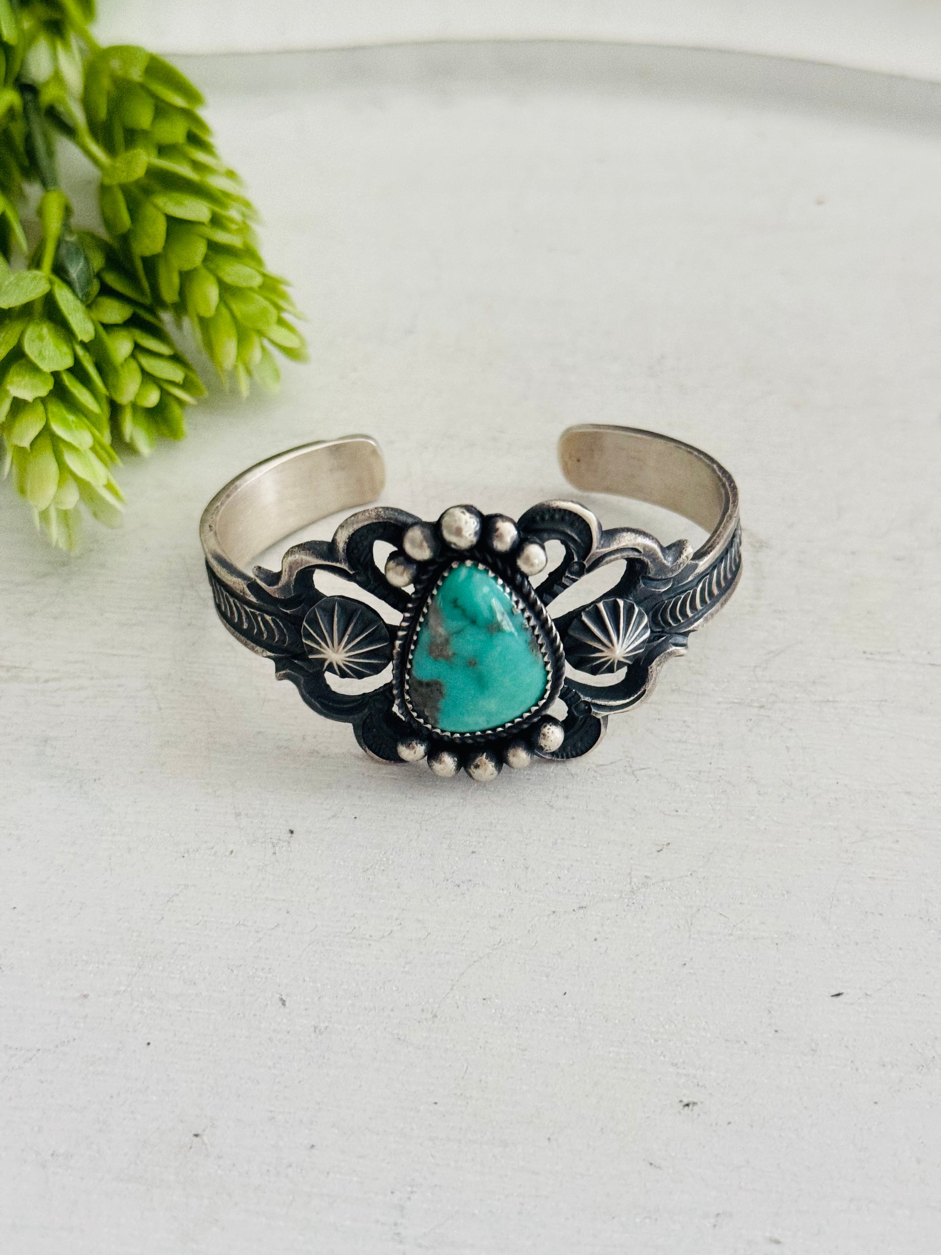 Eva Lin Billah Kingman Turquoise & Sterling Silver Cuff Bracelet